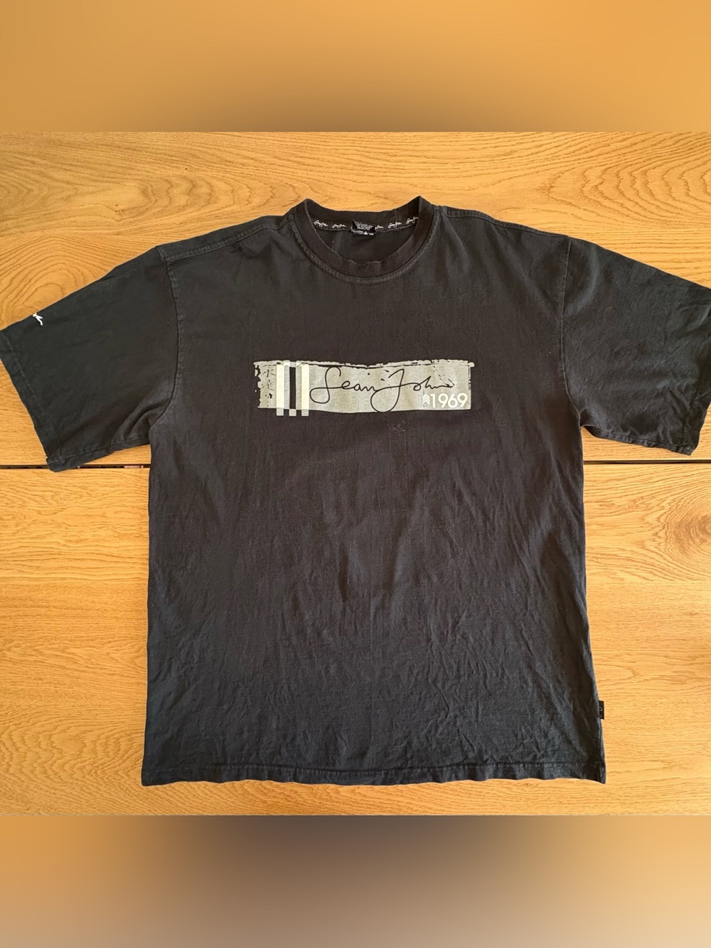 Sean John 1969 T-Shirt Men XXL Black Vintage Graphic Short Sleeve Tee